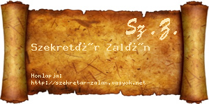 Szekretár Zalán névjegykártya